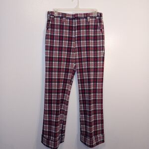 Men's Vintage Plaid Slacks in Red and Blue